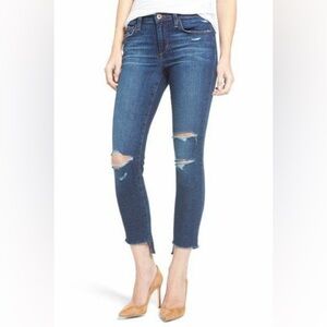 Joe's Jeans Skinny Ankle Distressed Blue Jeans Destroyed Hem Wakley 27